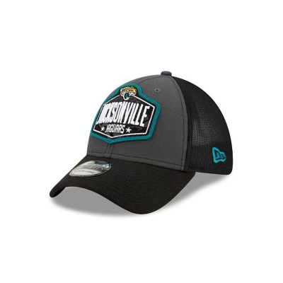 Grey Jacksonville Jaguars Hat - New Era NFL NFL Draft 39THIRTY Stretch Fit Caps USA0689257